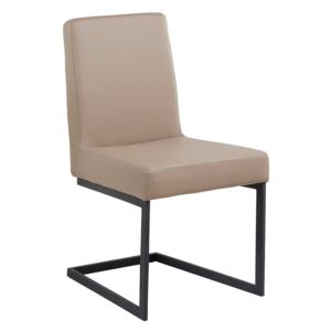 Béžově-černá ocelová židle s koženým sedákem - ARCTIC