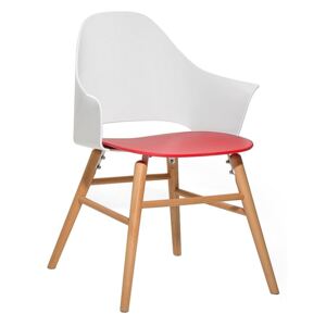 Jídelní židle bílo-červená - BOSTON