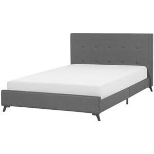Čalouněná šedá manželská postel 140x200 cm - AMBASSADOR