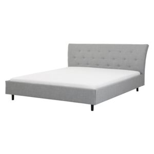 Světle šedá čalouněná postel 180x200 cm - SAVERNE