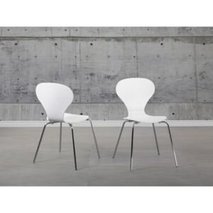 Bílá tvarovaná jídelní židle - QUEENS