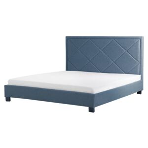 Tmavě modrá čalouněná postel 180x200 cm - MARSEILLE