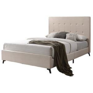 Čalouněná béžová manželská postel 140x200 cm - AMBASSADOR