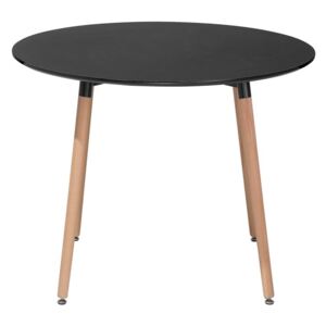 Černý jídelní stůl z kaučuku 90 cm - BOVIO