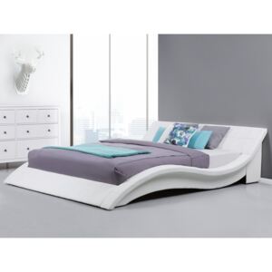Bílá kožená postel 180x200 cm - VICHY