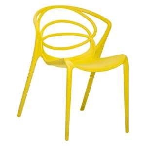 Žlutá plastová kuchyňská židle - BEND