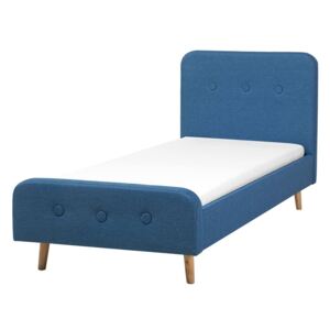 Tmavě modrá čalouněná postel 90x200 cm RENNES