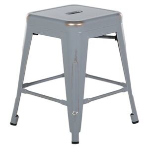 Stříbrná barová stolička se zlatým okrajem 46 cm - CABRILLO
