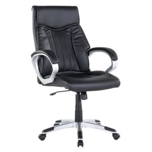 Černá otočná kožená kancelářská židle - TRIUMPH