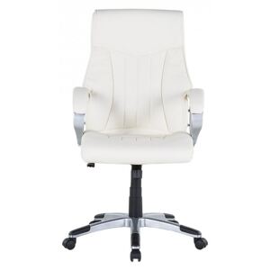 Béžová otočná kožená kancelářská židle - TRIUMPH