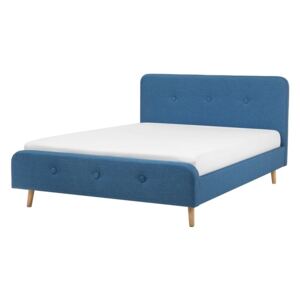 Tmavě modrá čalouněná postel 140x200 cm RENNES