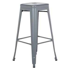 Stříbrná barová stolička 76 cm - CABRILLO