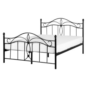 Černá zdobená kovová postel 160x200 cm - ANTLIA