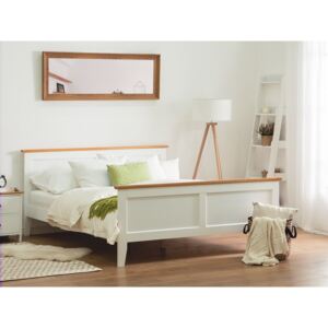 Bílá dřevěná manželská postel 180x200 cm OLIVET