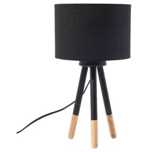 Černá stolní lampa na čtení z dřeva a kovu TOBOL
