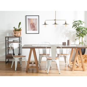 Sada 2 světlých bílých kuchyňských židlí - APOLLO