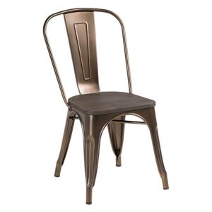 Tmavě hnědá kovová kuchyňská židle - APOLLO
