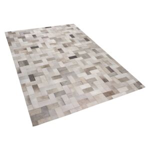 Šedo-béžový kožený koberec 140x200 cm KORFEZ