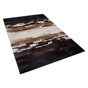 Černo-béžový kožený koberec 140x200 cm DALYAN