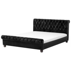 Černá čalouněná manželská postel 160x200 cm AVALLON