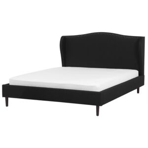 Čalouněná černá postel 160x200 cm - COLMAR