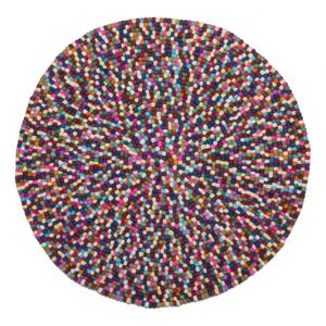 Pestrobarevný koberec z filcových kuliček ø 140 cm AMDO