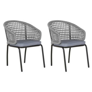 Sada 2 židle šedá / černá PALMI
