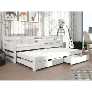 Dětská postel 90 cm Simo (bílá) (s roštem)