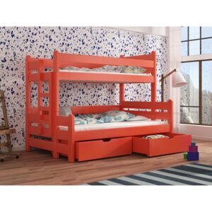 Dětská patrová postel 90 cm Bivi (pomeranč)