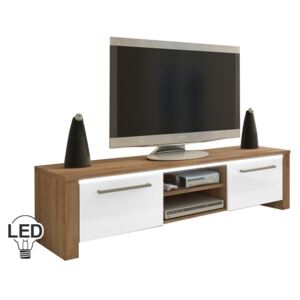 TV stolek/skříňka Helix (sonoma světlá + lesk bílý)
