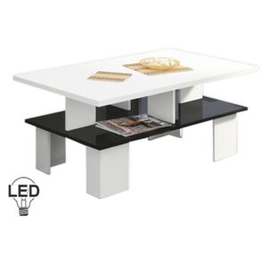 Konferenční stolek Supra 2 (bílá + lesk černý)