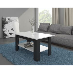 Konferenční stolek Elaiza (černá + lesk bílý)