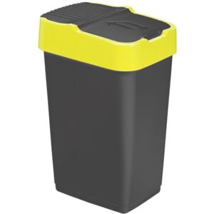 Heidrun Odpadkový koš 60 l, černý se žlutým pruhem