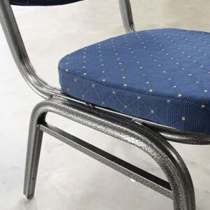Tempo Kondela Židle, stohovatelná, látka tmavě modrá/šedý rám, JEFF