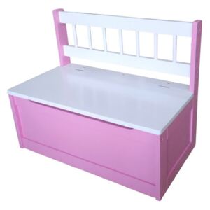 IDEA Nábytek Dětská lavice růžová/bílá