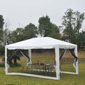 Goleto Zahradní párty stan 4 x 3 m s bočnicemi (moskytiéry) | bílý