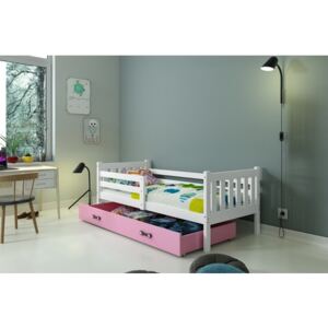 Dětská postel CARINO 190x80 cm Bílá Ružové