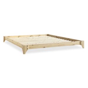 Dvoulůžková postel z borovicového dřeva s matrací Karup Design Elan Comfort Mat Natural Clear/Natural, 140 x 200 cm