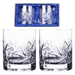 Onte Crystal Bohemia Crystal ručně broušené sklenice na whisky Větrník 330 ml 2KS