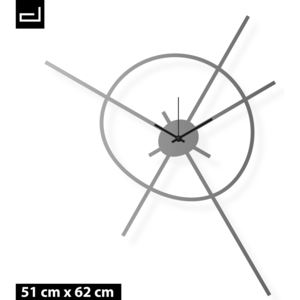 Velké hodiny na zeď, ocel 51x62 cm: Satelit | atelierDSGN, Výběr barev Matná nerezová ocel
