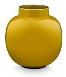 Pip studio kovová váza kulatá mini, žlutá 10 cm Žlutá
