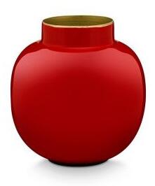 Pip studio kovová váza kulatá mini, červená 10 cm Červená