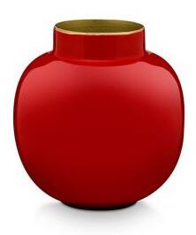 Pip studio kovová váza kulatá mini, červená 10 cm Červená