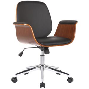 Kancelářská židle Kemberg ~ koženka, dřevo ořech Barva Černá