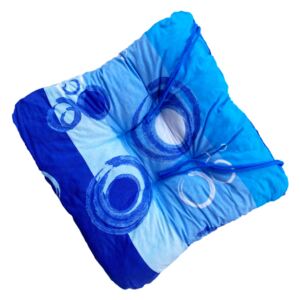 Numbero plus Podsedák na židli Soft - kruhový vzor modrá (40x40x7cm)