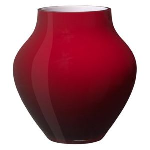 Villeroy & Boch Oronda skleněná váza deep cherry, 17 cm