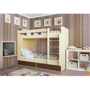 Dětská patrová postel D1-2 (80 x 186 cm) pro dvě osoby mléčný dub
