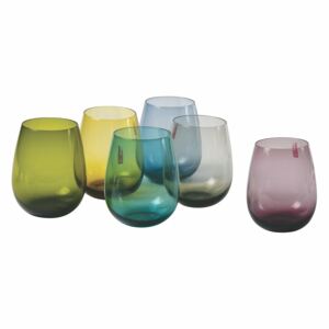 VILLA D’ESTE HOME Set sklenic na vodu Happy Hour 6 kusů, barevné, 428 ml