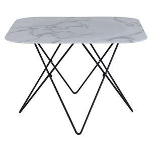 Tristar konferenčný stolík čierny/biely lesklý mramor