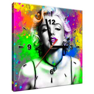 Tištěný obraz s hodinami Marilyn Monroe Pop Art ZP2569A_1AI